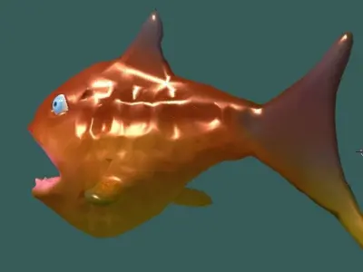 Clown Fish animated Low-poly 3D model
