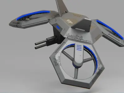 COMBAT DRONE rigged 3D model