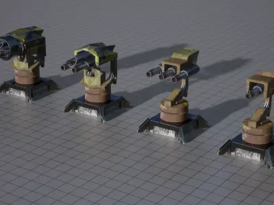 Turrets  Standard low poly Low-poly 3D model