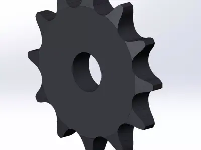Roda Dentada Plana para Corrente ANSI 40 Modelo Cad  Low-poly 3D model