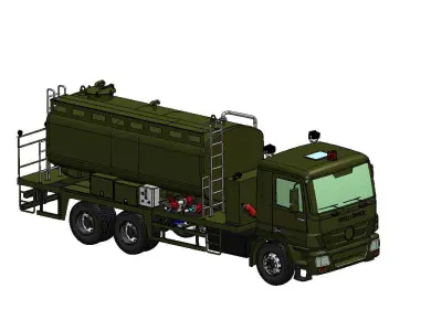 Demineralized Water Truck 3D Model Military 3D model