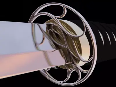 Katana Sword Low Poly Game Ready Low-poly 3D model