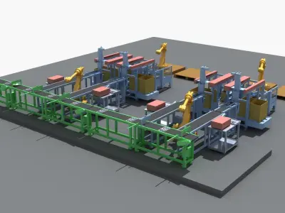Industrial Equipment 25 - Automatic Packaging Line 3D model