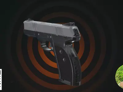 Modern Compact Semi-Automatic Pistol 3D model