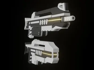 Weapon laser Low-poly 3D model