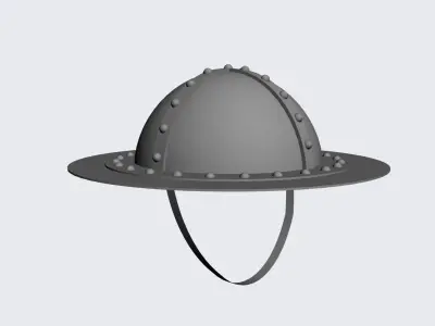 Medieval infantrymen helmet 3D model