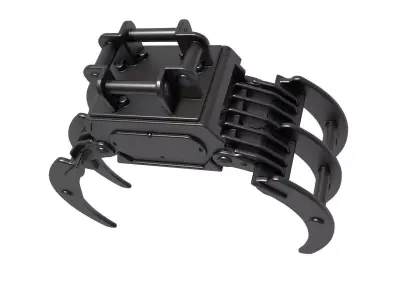 Excavator Grapple - Hydraulic sorting grab 3D print model