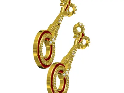 Antique Diamond Bow Stud Earring 3D print model