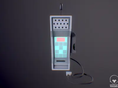Stylized Sci-Fi phone Low-poly 3D model