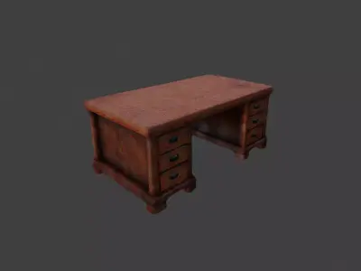 Realistic high quality wooden desk - desk 3D model