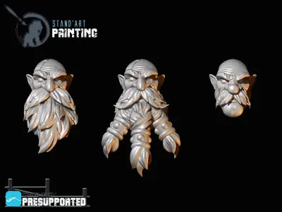 Space dwarf 9 heads 3D model