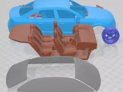 Audi A4 Sedan 2013 Printable Car 3D print model