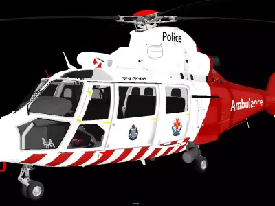 H145 Police Ambulance Helicopter High Detail 3D Model 3D model