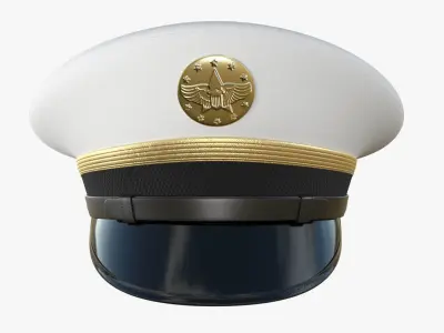 Navy Officer Cap PBR Low-poly 3D model