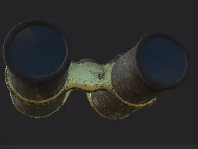 Ancient binocular Low-poly 3D model