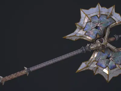 Fantasy Axe 2 3D Model Low-poly 3D model