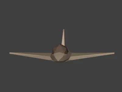 Polygonal Fighter Jet  Low-poly 3D model