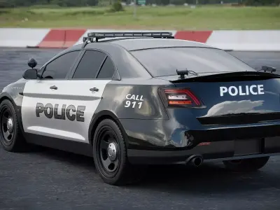 American Sedan Police Car 2 3D model
