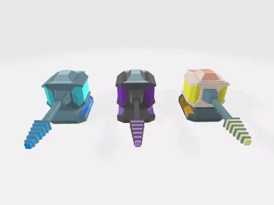 Free Low poly laser turret Free low-poly 3D model