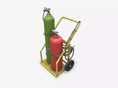 Old Welding Cart Low-poly PBR Low-poly 3D model