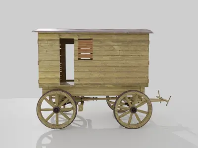 Old Western Goods Wagon 3D model
