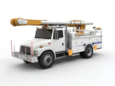  Electricians Utility Truck Low-poly 3D model