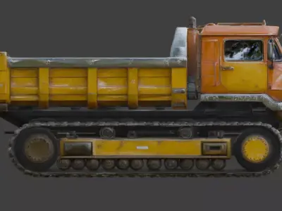 Realistic Hard Sci-Fi Industrial Tracked Hauler 3d Low-poly 3D model