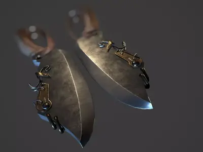 Butcher knife ready for gamedev Low-poly 3D model