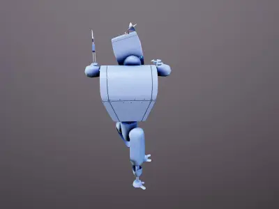 Series of robots part 2 Low-poly 3D model