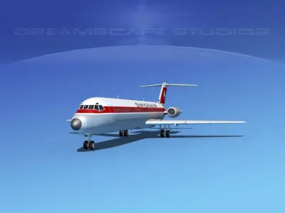 Douglas DC-9-40 Swissair 3D model