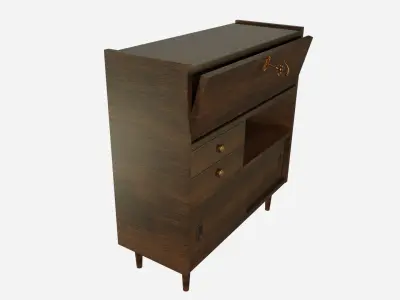 Old-fashioned Commode Soviet Style Furniture 3D model