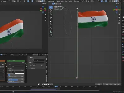 Animated India Flags 3D model