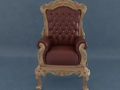 Leather sofa 3D model 3