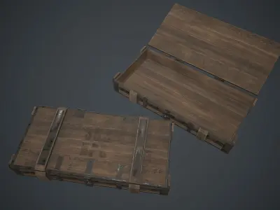 Wooden Weapon Case 2 PBR Game Ready Low-poly 3D model