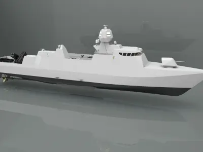 Fast Patrol boat 70m 3D model
