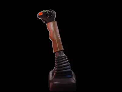 Leather Flight Aircraft Joystick 3D Model PBR Textures 3D model