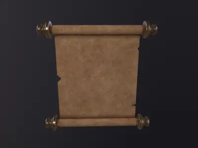 Old Paper Scroll 3D Model Low-poly 3D model
