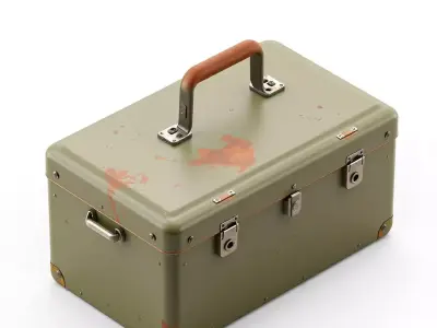 Vintage Military Field Case Low-poly 3D model