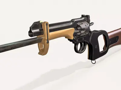 Webley Service Revolver Low Poly Low-poly 3D model