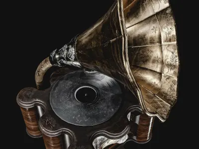 gramophone Low-poly 3D model
