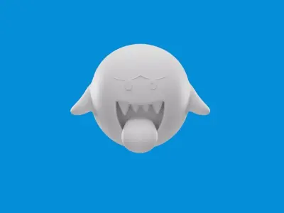 Boo ghost 3d character model lowpoly mario bros world Low-poly 3D model