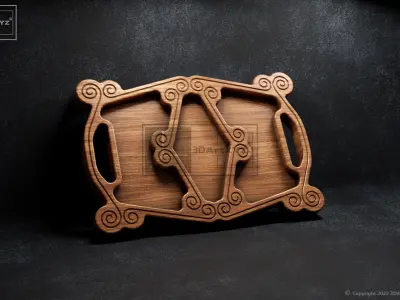 Antique Style Trays Pack - CNC Files for Wood 3D model