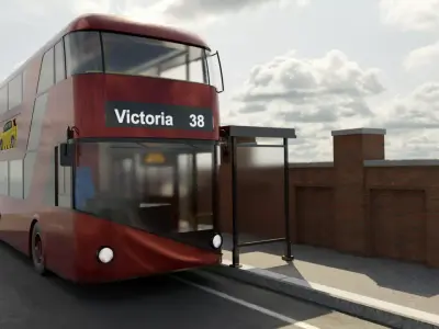 London Bus Low-poly 3D model