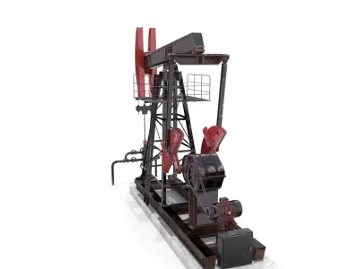 Oil Pumpjack Animated 2 Low-poly 3D model