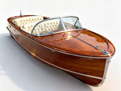 Azure Legend Vintage Wooden Yacht 3D Model Low-poly 3D model