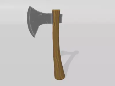 Stylized Axe Low-poly 3D model 9