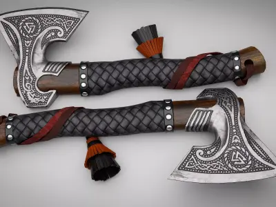 Viking Battle Axe Low-poly 3D model Low-poly 3D model