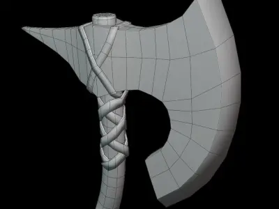 Stylized PBR low poly fantasy Axe  Low-poly 3D model