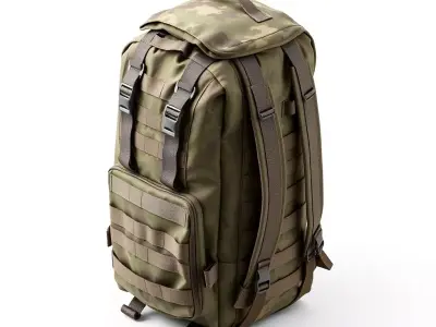 Military Camo Tactical Backpack Rucksack Low-poly 3D model