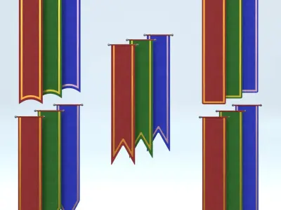 Wall Mounted Banners 3D model